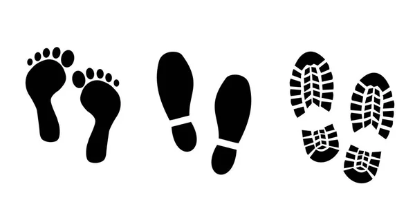 Foot Prints Set Vector — Stock Vector