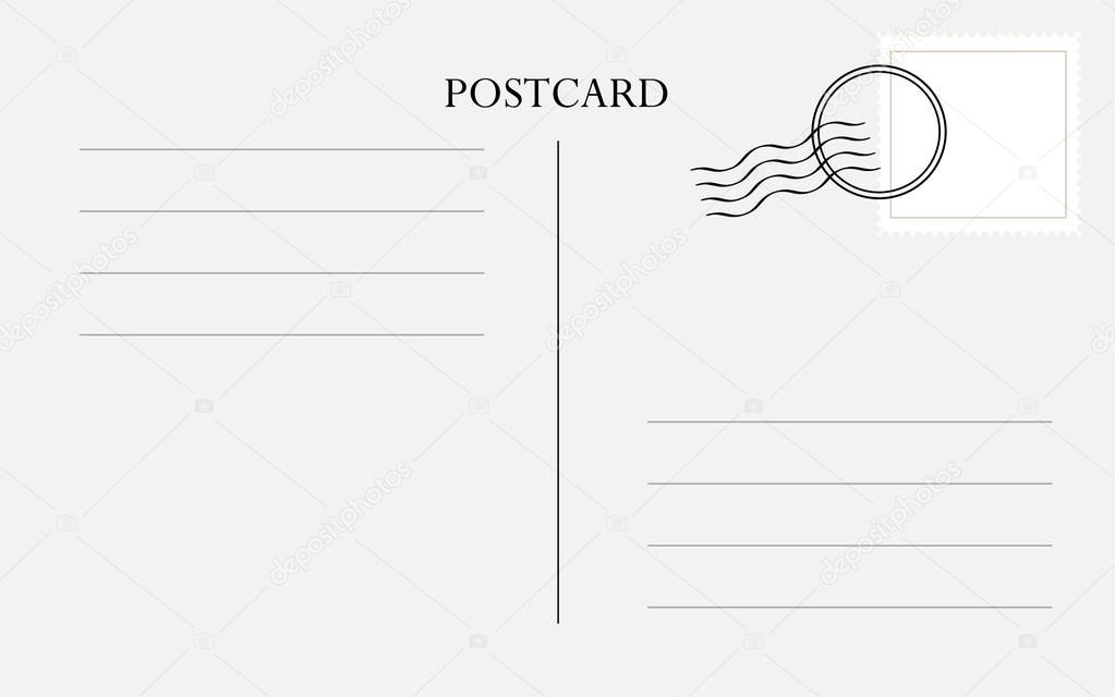 Postcard template vector - beautiful retro postcard