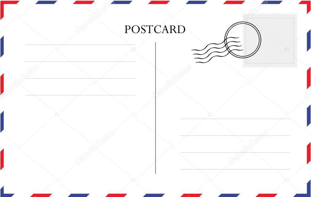 Postcard template vector - beautiful retro postcard