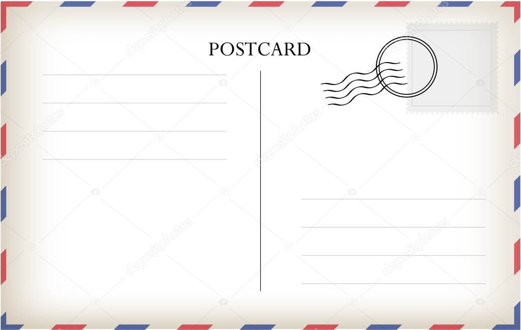 Postcard template vector - beautiful retro postcard