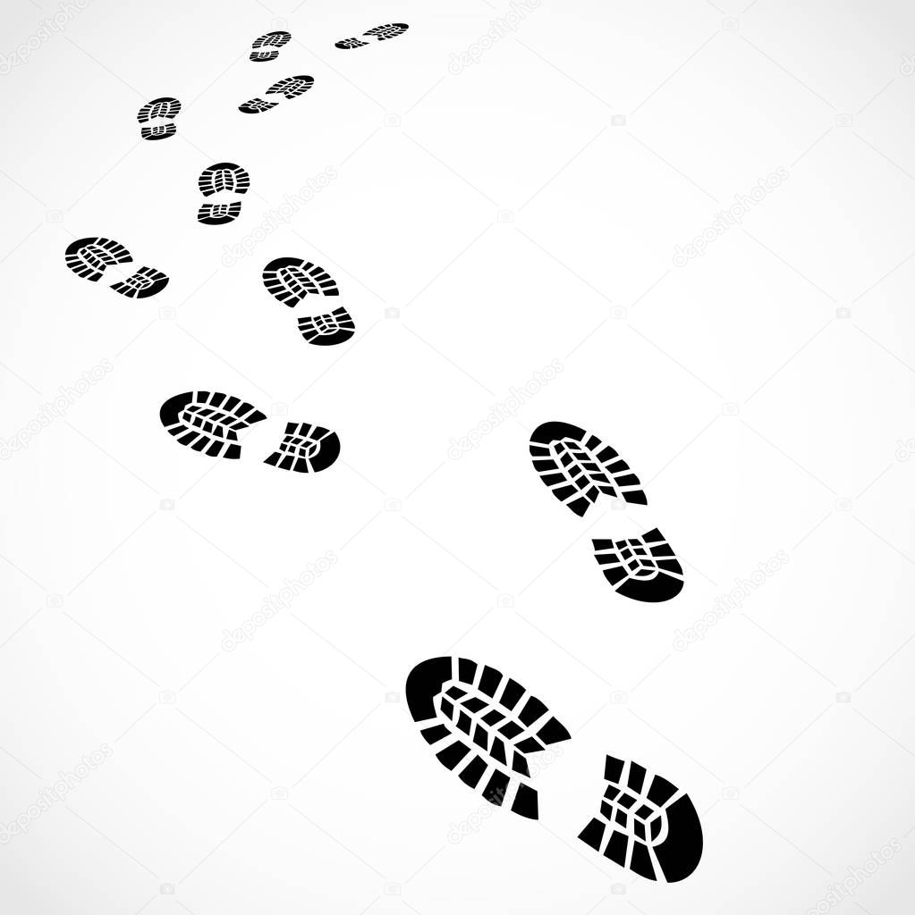 Foot prints set vector