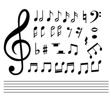 Müzik notlar vektör kümesi