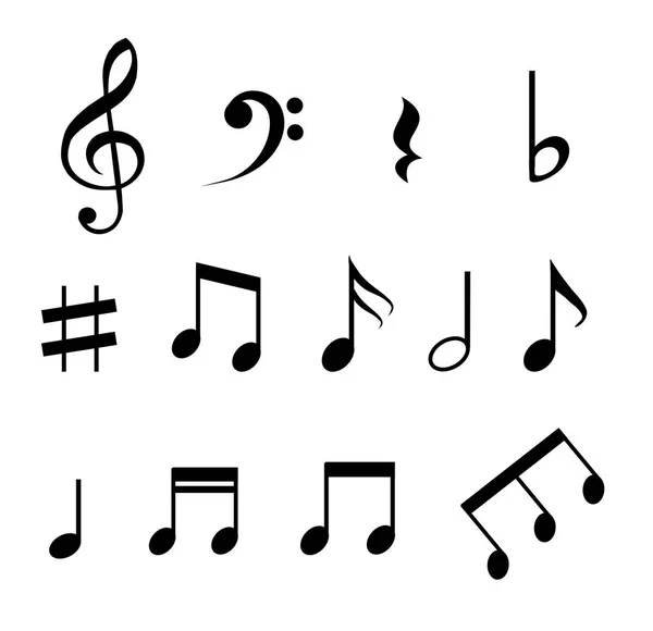 Conjunto Notas Música Vector — Vector de stock