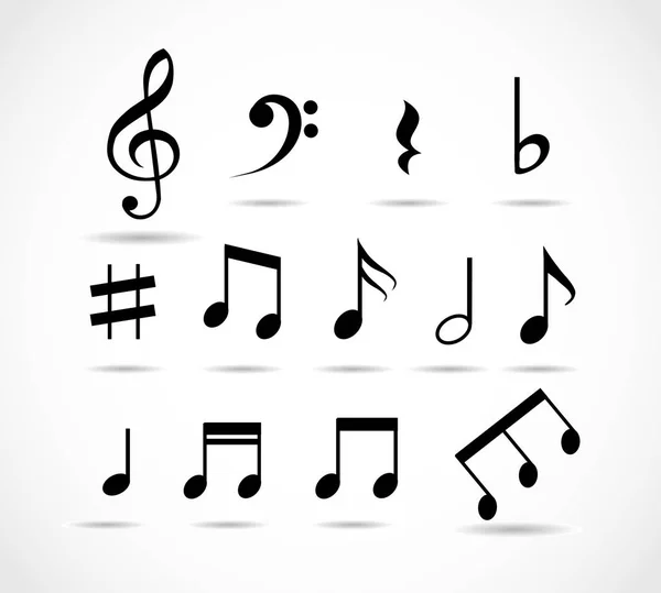 Conjunto Notas Música Vector — Vector de stock