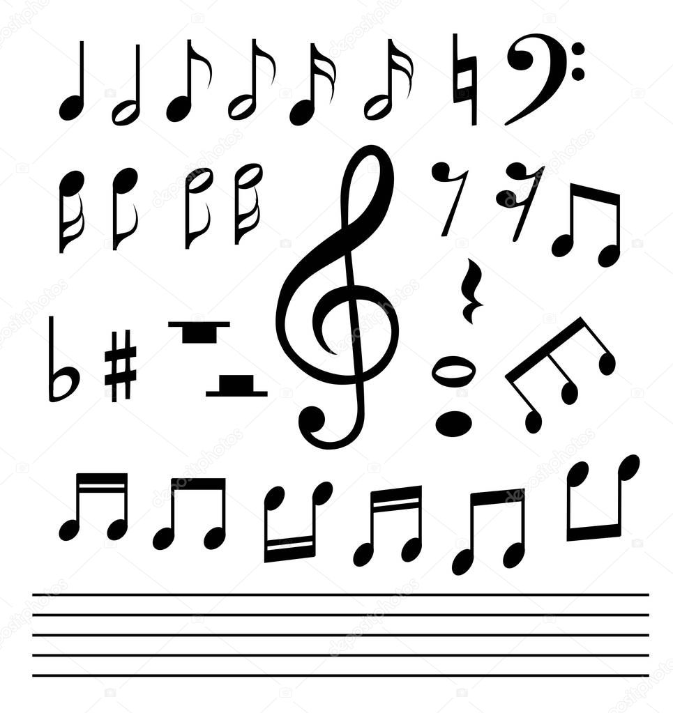 Set of music notes vector