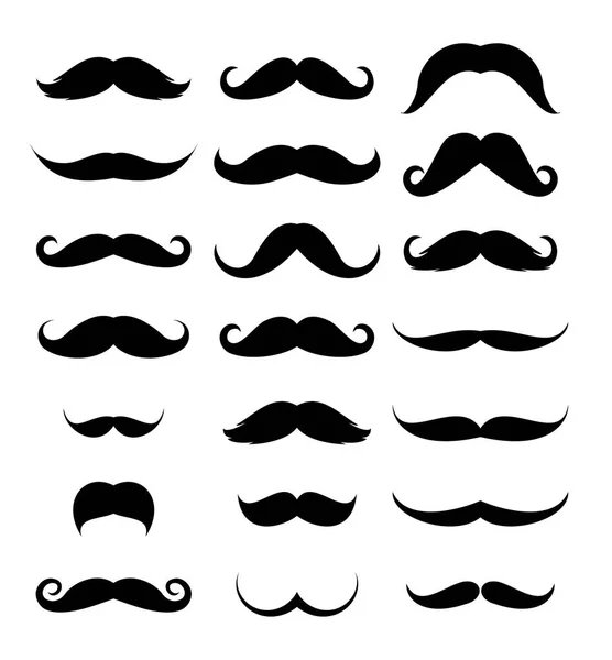 Mustache Icon Set Vector — Stock Vector
