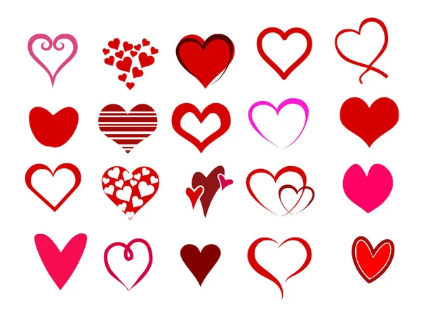 Beautiful Cute Group Hearts Vector Illustration — Stock Vector