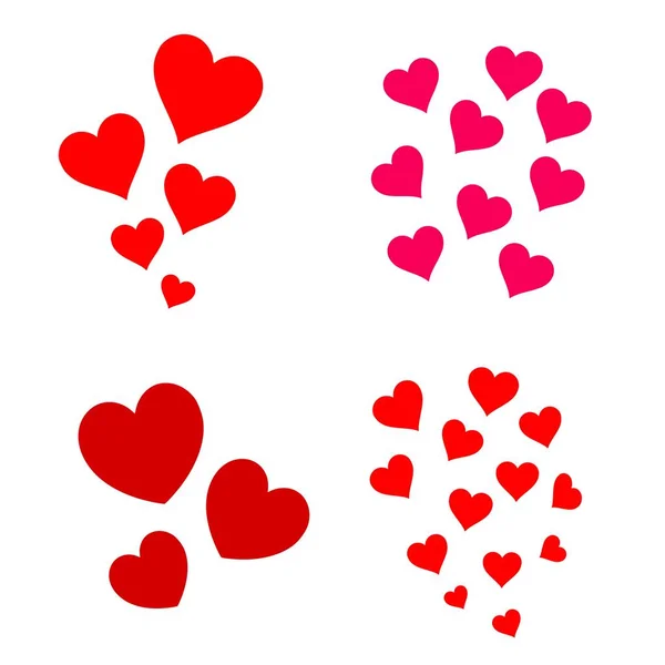 Beautiful Cute Group Hearts Vector Illustration — Stock Vector