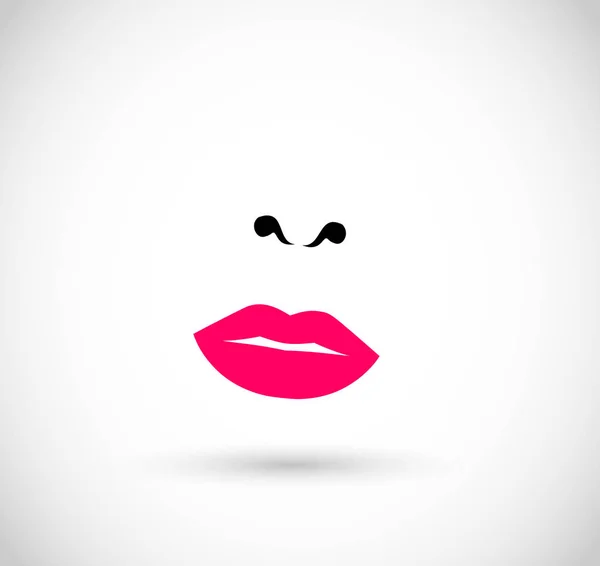 Beautiful Red Lips Icon Vector — Stock Vector