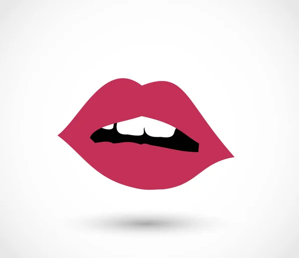 Beautiful Red Lips Icon Vector — Stock Vector