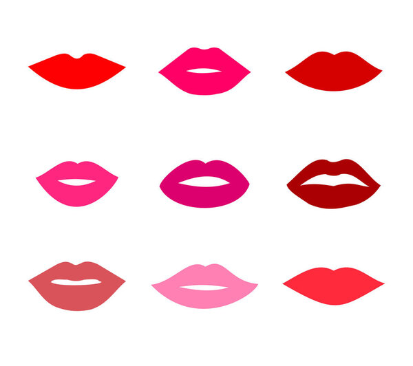 Вектор коллекции красивых красных губ

