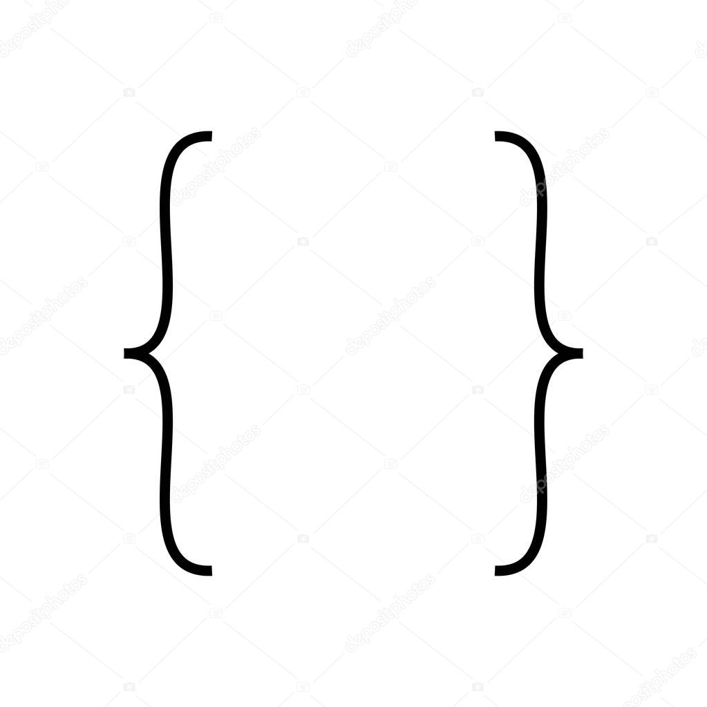 Bracket vector simplistic sign art
