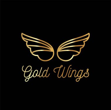 Kanatları altın simge vektör