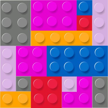 Desen renkli çocukça lego blokları vektör