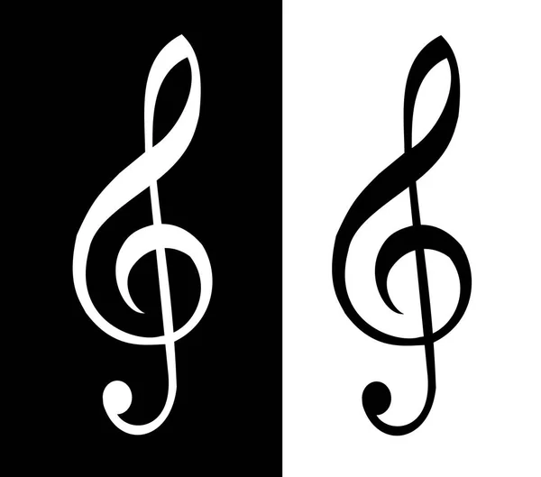 白い背景ベクトルに分離された黒音部記号のイラスト — ストックベクタ