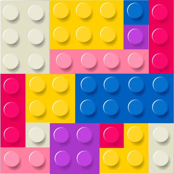 Pattern Colorful Childish Lego Blocks Vector — Stock Vector