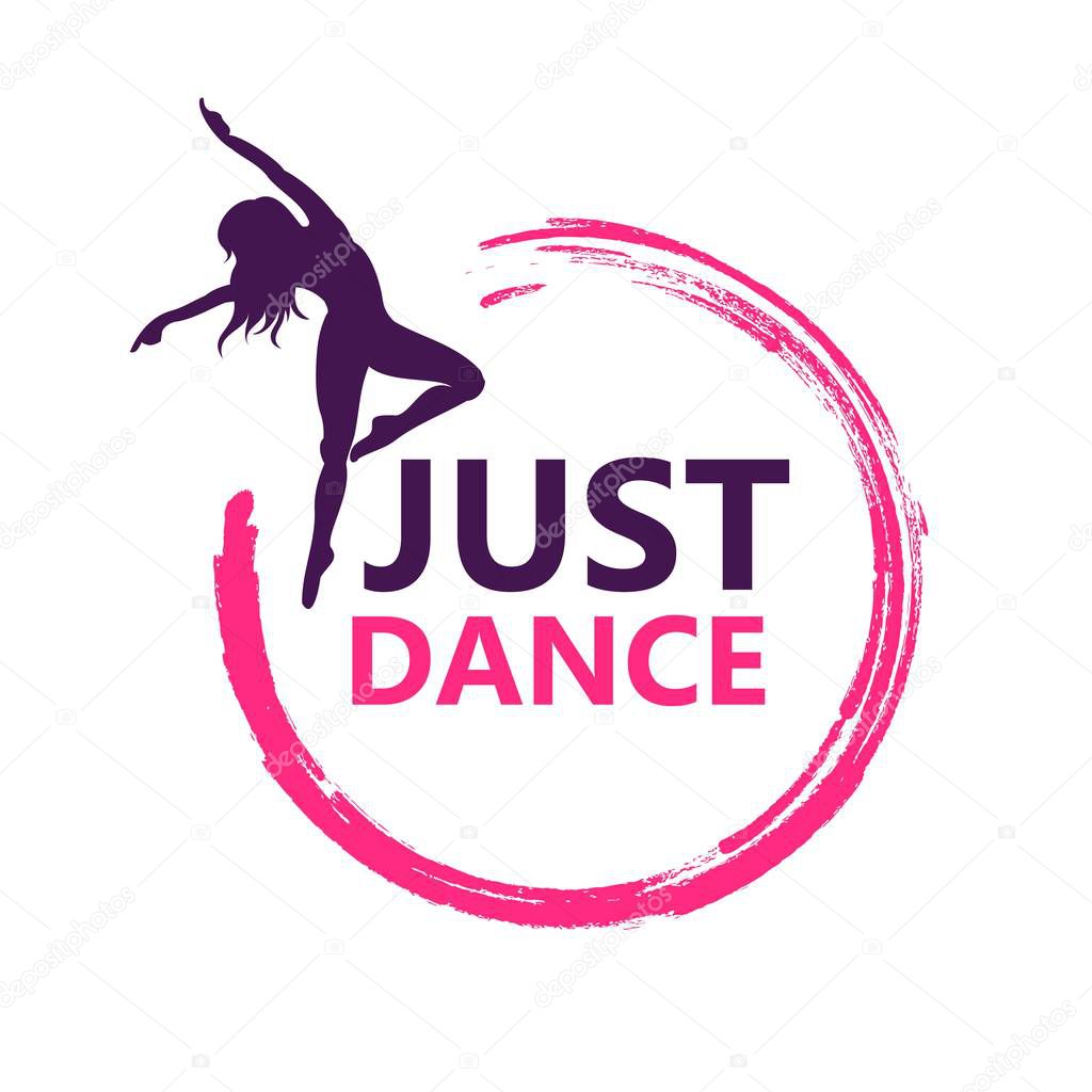 Dance logo vector design symbol
