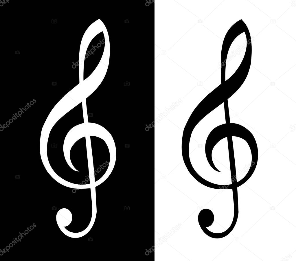 Illustration of a black clef isolated on white background VECTOR