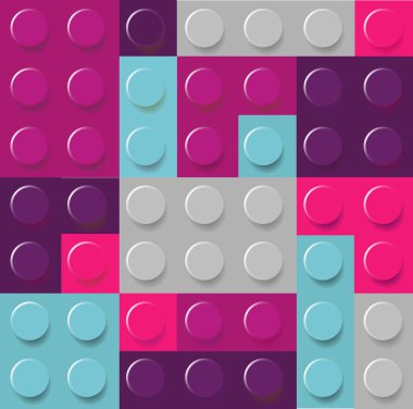 Desen renkli çocukça lego blokları vektör