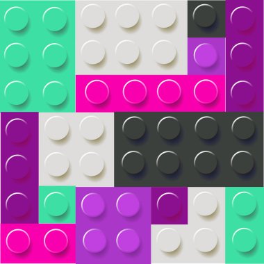 Desen renkli çocukça lego blokları vektör