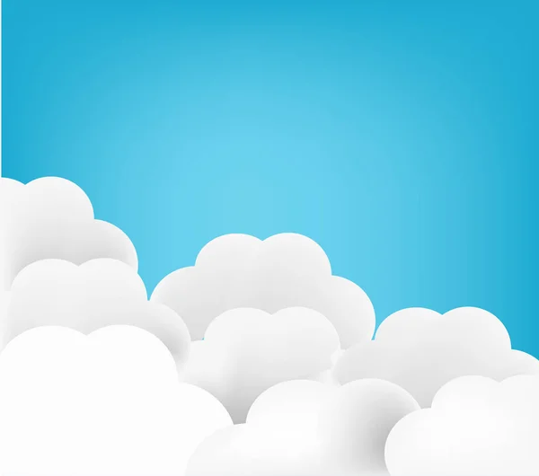 Ilustração Uma Bela Nuvens Vazias Fofas Vetor Fundo Azul — Vetor de Stock