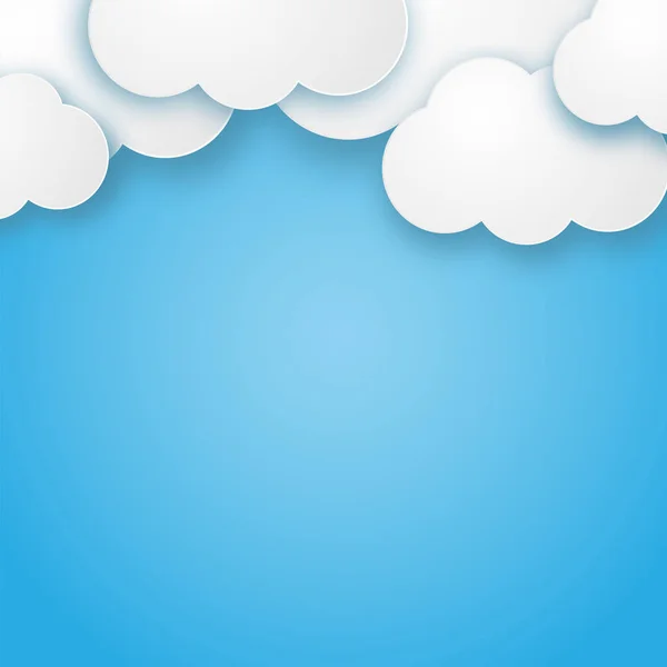 Illustratie Van Een Mooie Pluizige Lege Wolken Een Blauwe Achtergrond — Stockvector