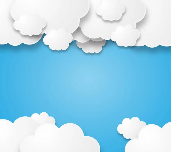 Ilustración Una Hermosa Nubes Vacías Esponjosas Sobre Fondo Azul —  Fotos de Stock