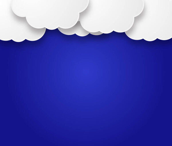 Illustration of a beautiful fluffy empty clouds on a blue background 