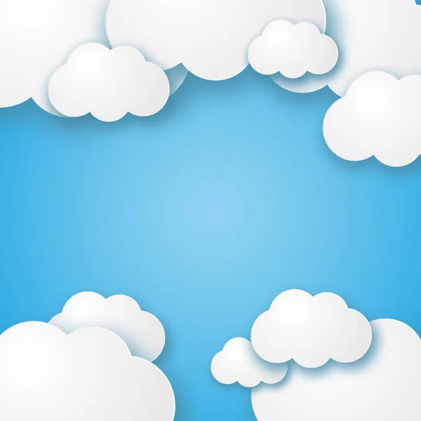 Иллюстрация Красивых Пушистых Облаков Синем Фоне — стоковое фото