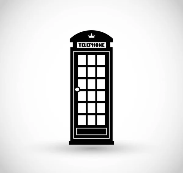 Londra Telefon Kulübesi Simge Vektör — Stok Vektör