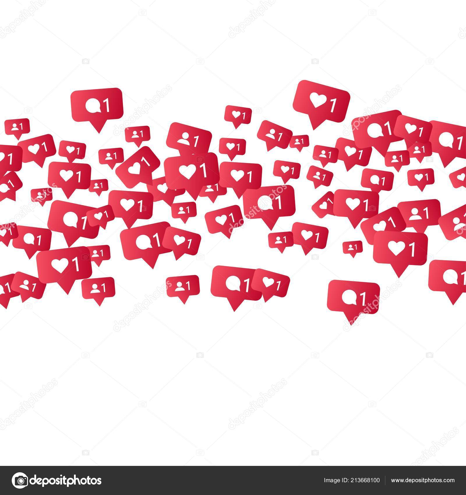 Social Media Background Streaming Likes Follows Comments Vector Stock ...