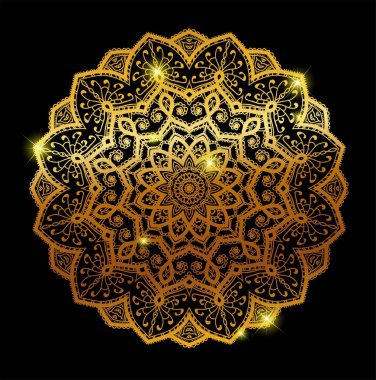 Altın oryantal vektör mandala