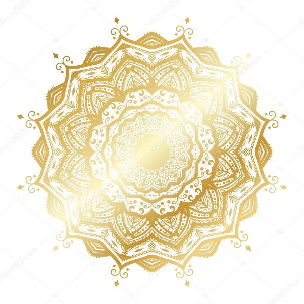 Gold oriental vector mandala