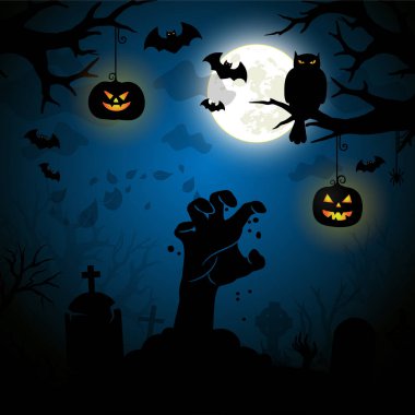 Halloween geceler ürkütücü illüstrasyon vektör