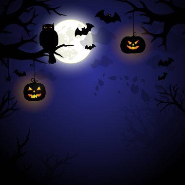 Halloween geceler ürkütücü illüstrasyon vektör sanat
