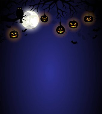 Halloween geceler ürkütücü illüstrasyon vektör sanat