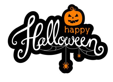 Mutlu Cadılar Bayramı yazı, tebrik kartı vektörü