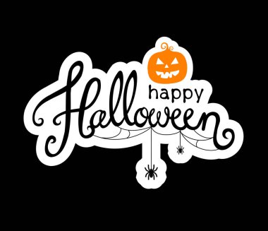 Mutlu Cadılar Bayramı yazı, tebrik kartı vektörü