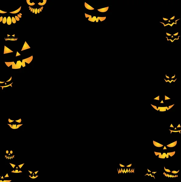 Halloween Scary Faces Set Vector — Stock Vector