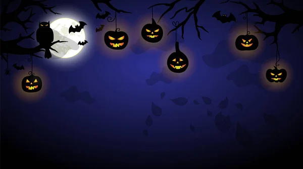 Halloween Nacht Gruselig Illustration Vektor Kunst — Stockvektor