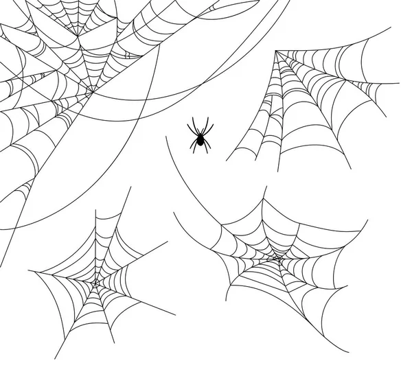 Spiderweb Vektor Illustration Set Royaltyfria illustrationer