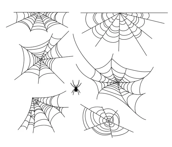 Spiderweb Vektor Illustration Set Royaltyfria illustrationer