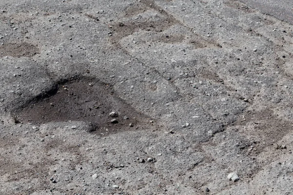 Route Urbaine Avec Asphalte Endommagé Par Haut — Photo