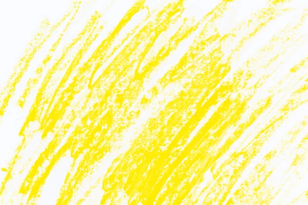 Amarelo Branco Skatch Lápis Cera Traços Textura Fundo — Fotografia de Stock