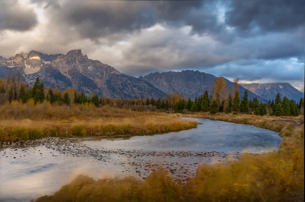 Ξημέρωμα Της Schwabacher Προσγείωση Στο Grand Tetons Εθνικό Πάρκο Ουαϊόμινγκ — Φωτογραφία Αρχείου