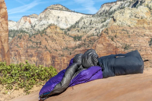 Angel Landing Túra Zion Nemzeti Park Utah Egyesült Amerikai Államok — Stock Fotó