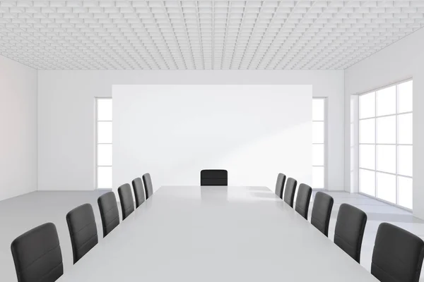 Conference room. Modern office with windows. 3D Rendering.