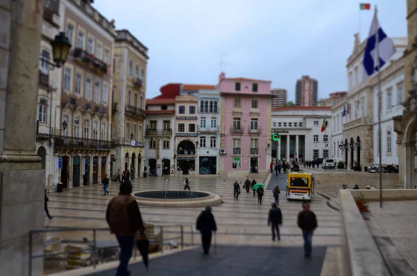 Coimbra Portekiz Mayıs Denilen 2012 Square Geziniyor Insanlarla Eski Şehir — Stok fotoğraf
