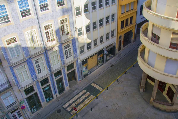 Uitzicht Van Het Dak Het Centrum Van Stad Naast Laan — Stockfoto