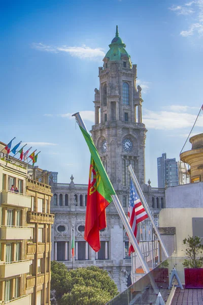 Stadhuis Van Avenida Dos Aliados Porto Portugal — Stockfoto